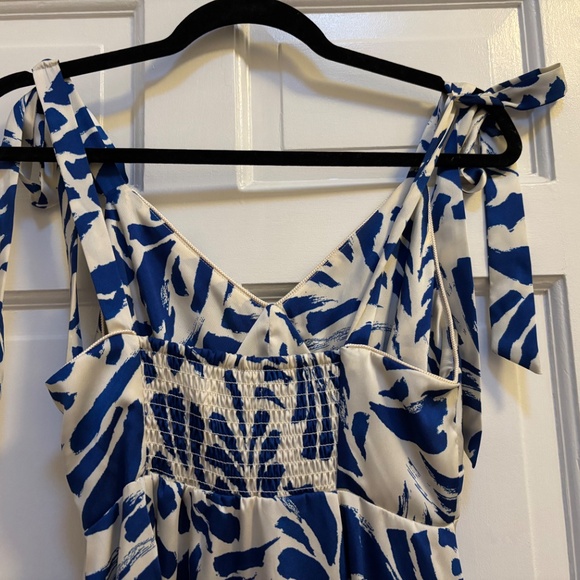NWOT Alexis for Target Designer Collab Botanical Tie Strap Asymm Hem Blue S - Picture 6 of 6